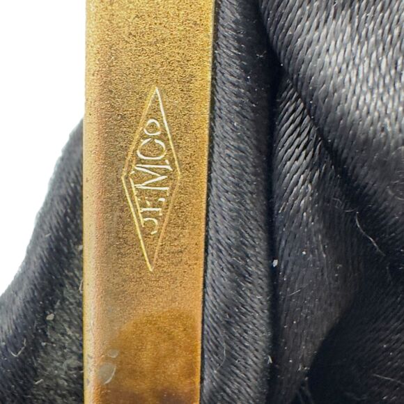 Lewis Black Fabric Clutch Purse Metal Frame Kiss Lock Closure Womens USA‎ Made - Picture 9 of 10